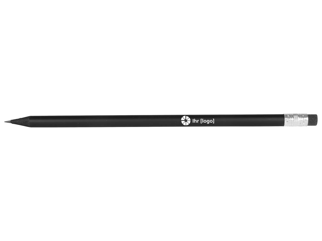 Bleistift rund schwarz durchgefärbt mit Radiertip, FSC zertifiziert