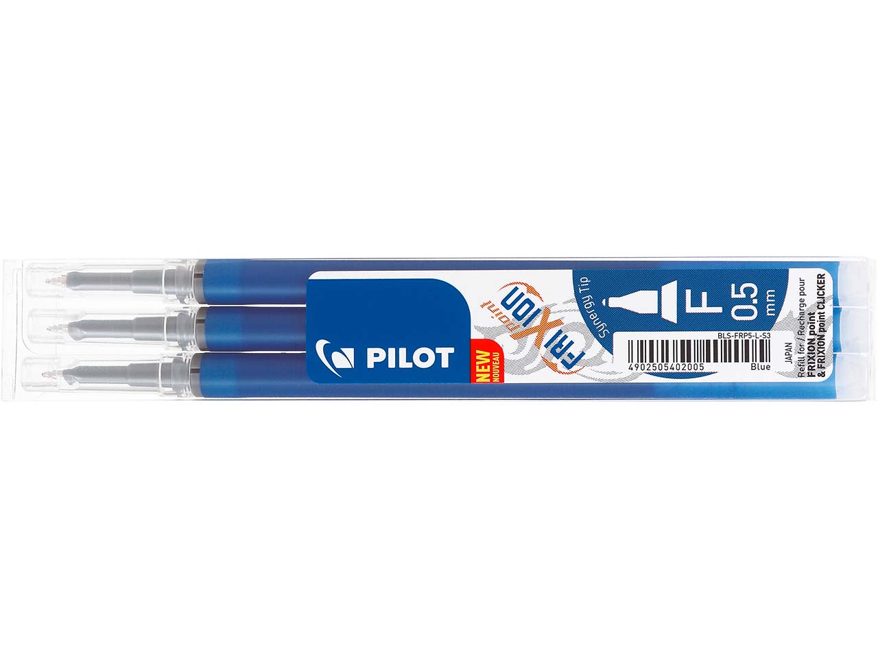 3 Pilot Ersatzminen für Tintenroller "Frixion Point BL-FRP5" blau