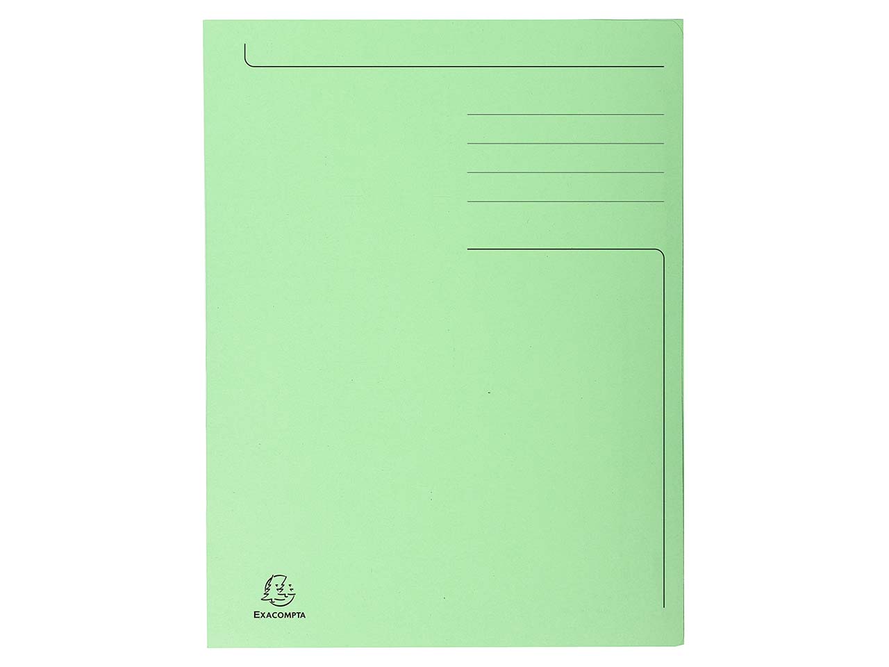 50 Exacompta Aktenmappen "Forever", 3 Klappen, 280 g/m², 245x350 mm für Format Folio, grün