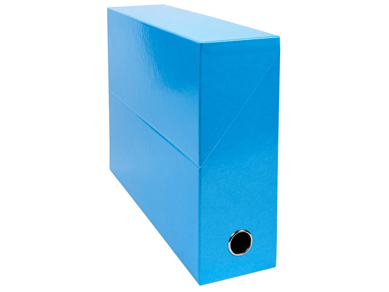 5 Exacompta Transferboxen "Iderama", Griffloch, DIN A4, RB 90 mm, hellblau
