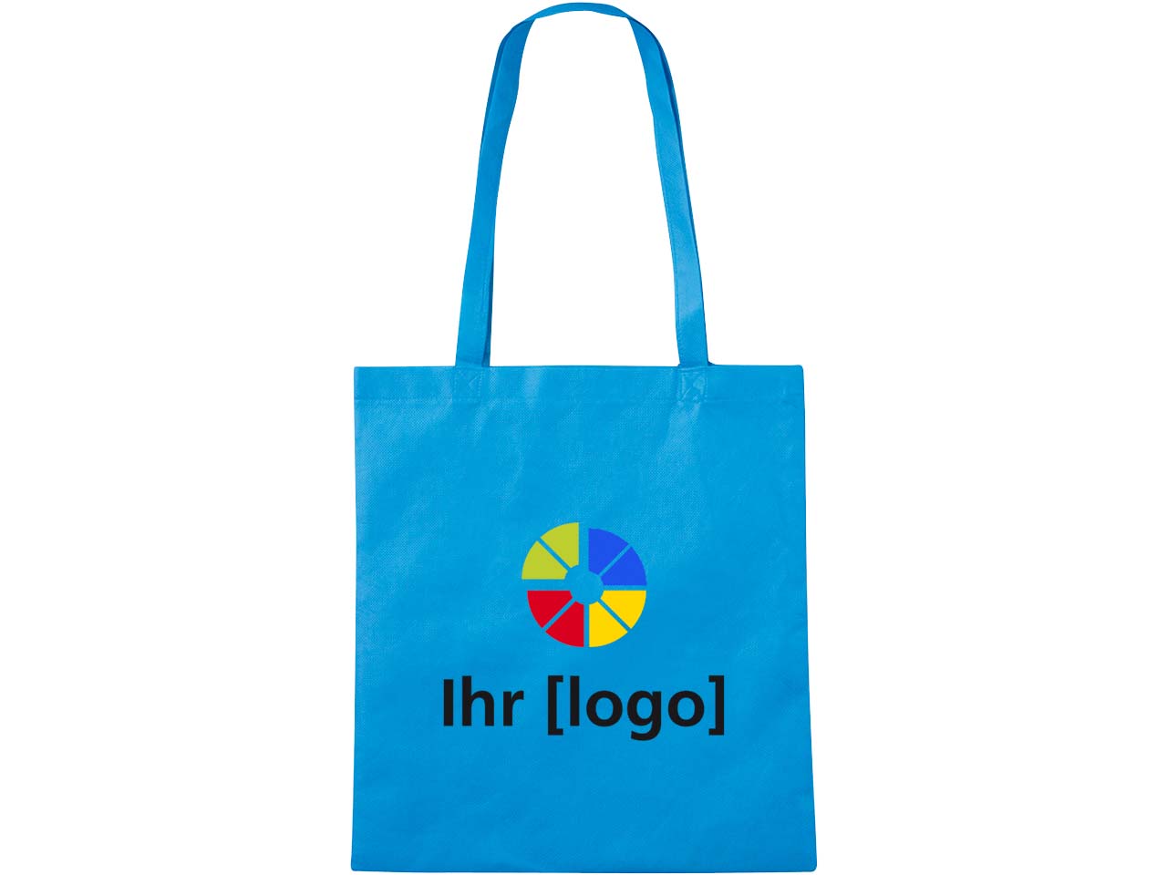 PP-Taschen, hellblau, 38x42 cm mit zwei langen Henkeln