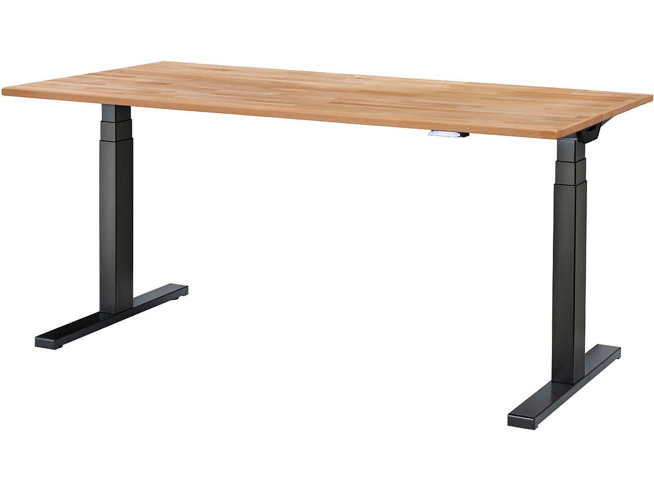 memo Höhenverstellbarer Schreibtisch "Sit-Up 3.0" schwarz, Buche massiv, 170 x 70 cm