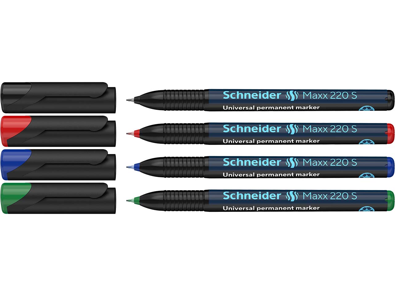 Schneider 4er-Set Universalmarker "Maxx 220 S", 0,4 mm, permanent, farbig sortiert