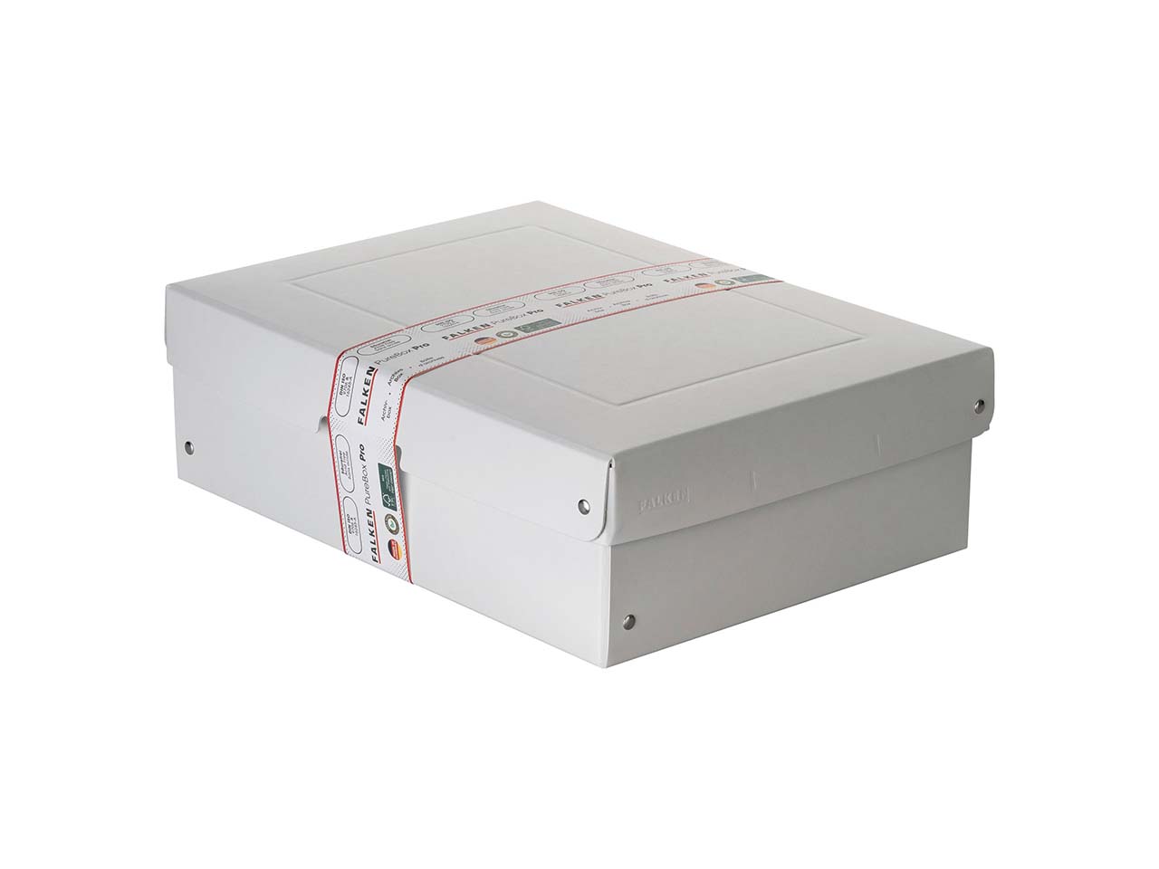 5 Falken Aufbewahrungsboxen "PureBox", 1200 g/m², DIN A4, 10 cm Höhe, weiß