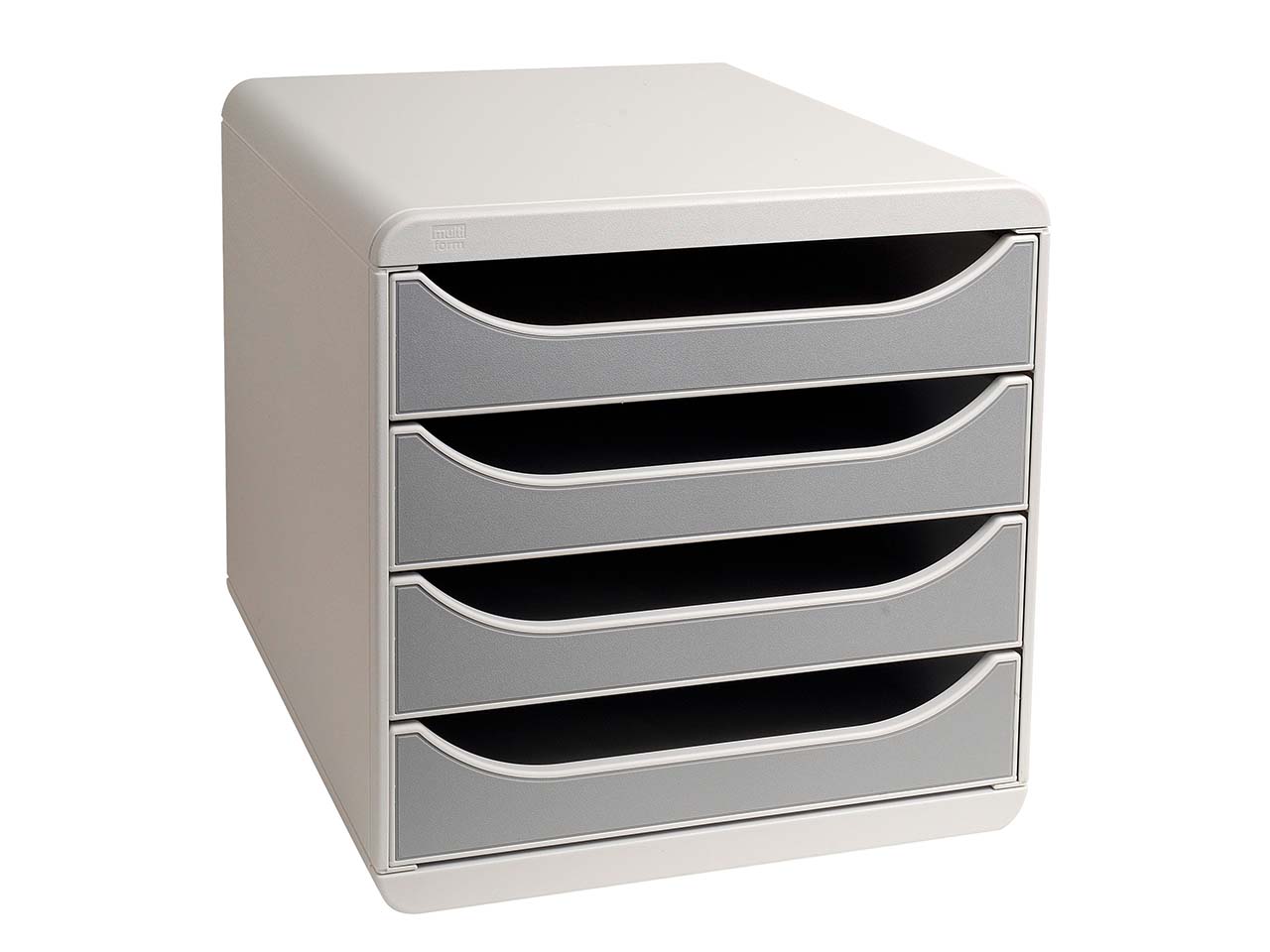 Exacompta Schubladenbox "Office", DIN A4+, 4 Schubladen offen, steingrau