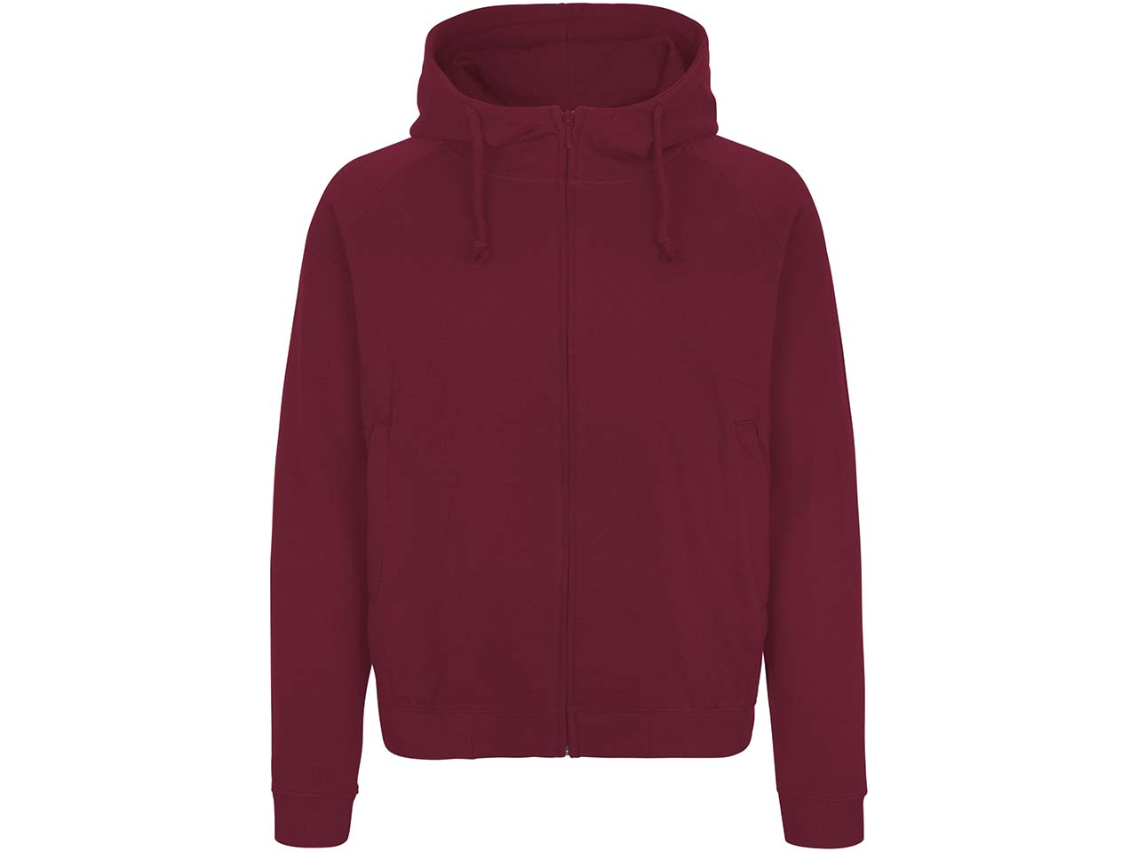 Neutral Bio-Unisex-Zip-Hoodie mit verstecktem Reißverschluss, bordeaux, Gr. XL