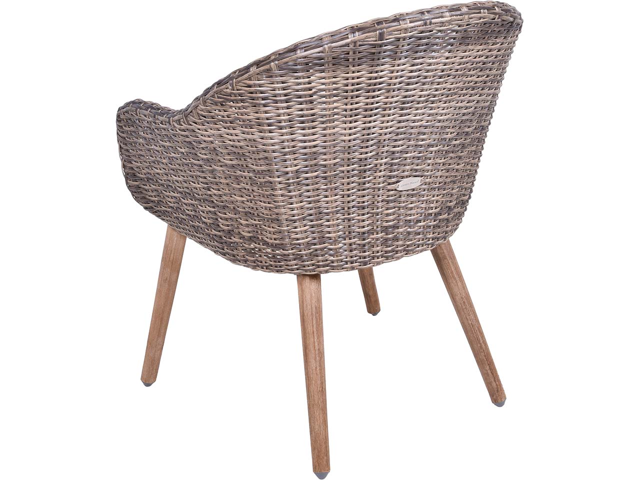 2er Pack Gartensessel "PUEBLO" Akazie, mit Auflage taupe, Kunststoffgeflecht dunkelbraun
