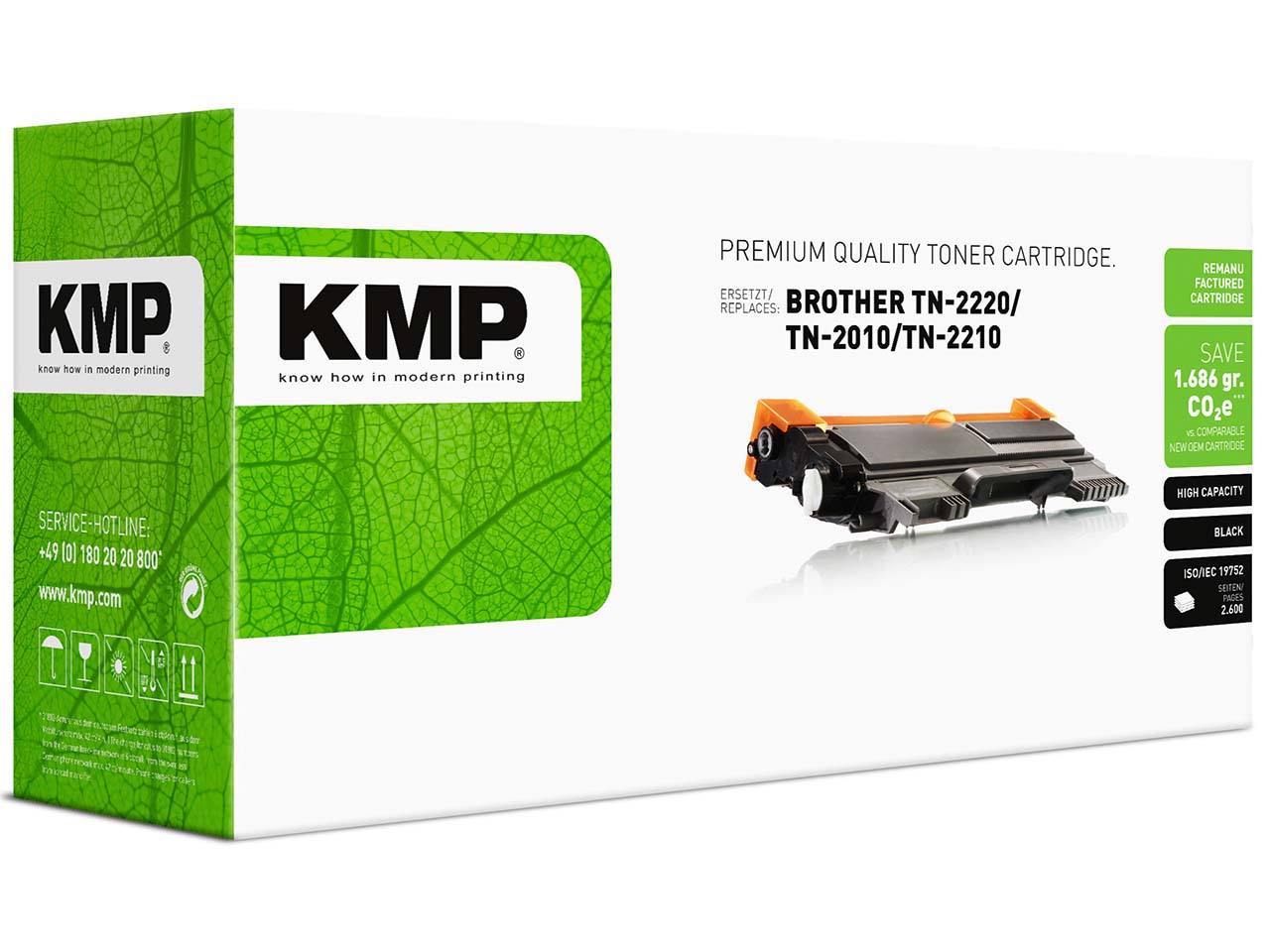 KMP Toner ersetzt Brother TN-2220 schwarz