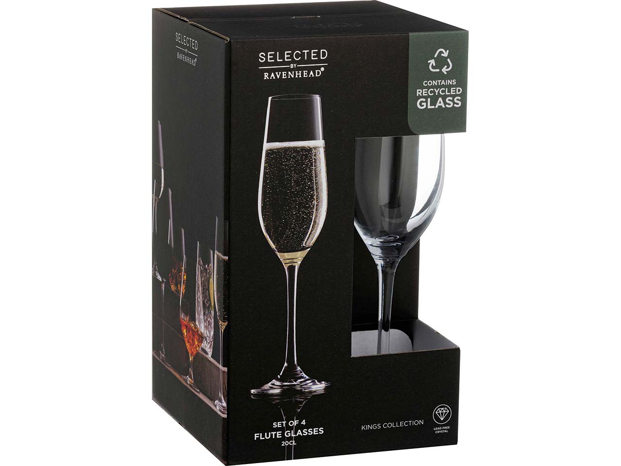 RAVENHEAD 4 Sektgläser "Kings", 200 ml