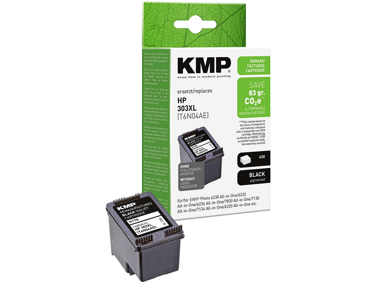 KMP Tintenpatrone ersetzt HP Nr. 303XLBK schwarz
