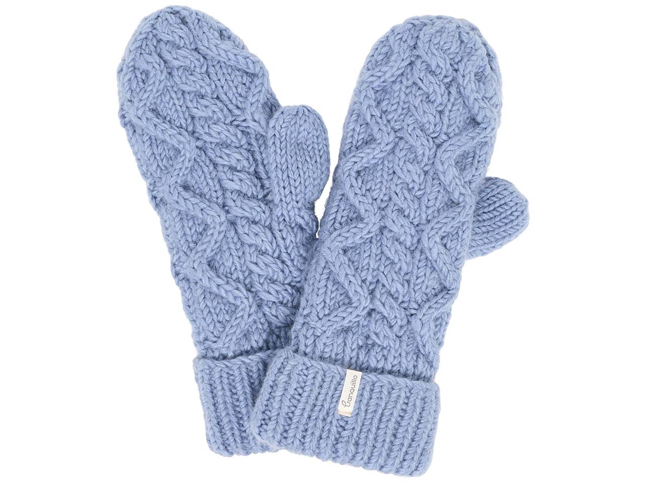 tranquillo Fäustlinge "Liliaa" aus Wollstrick mit Fleecefutter, tempest blue
