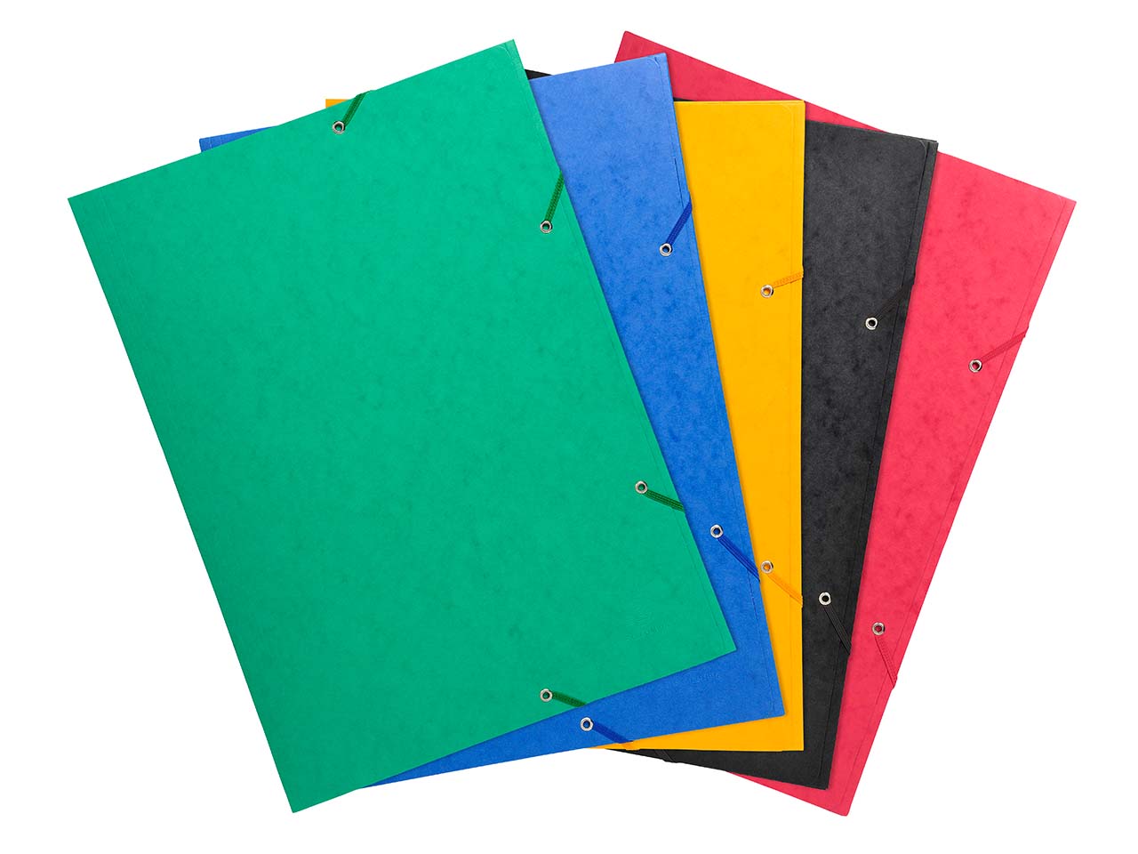 10 Exacompta Sammelmappen, Colorspan-Karton, 600 g/m², DIN A3, Gummizug, 3 Klap., sortiert
