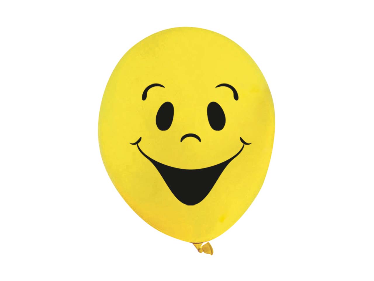 100 Luftballons "Sunny" aus Naturlatex, Ø 30 cm, gelb mit Gesicht