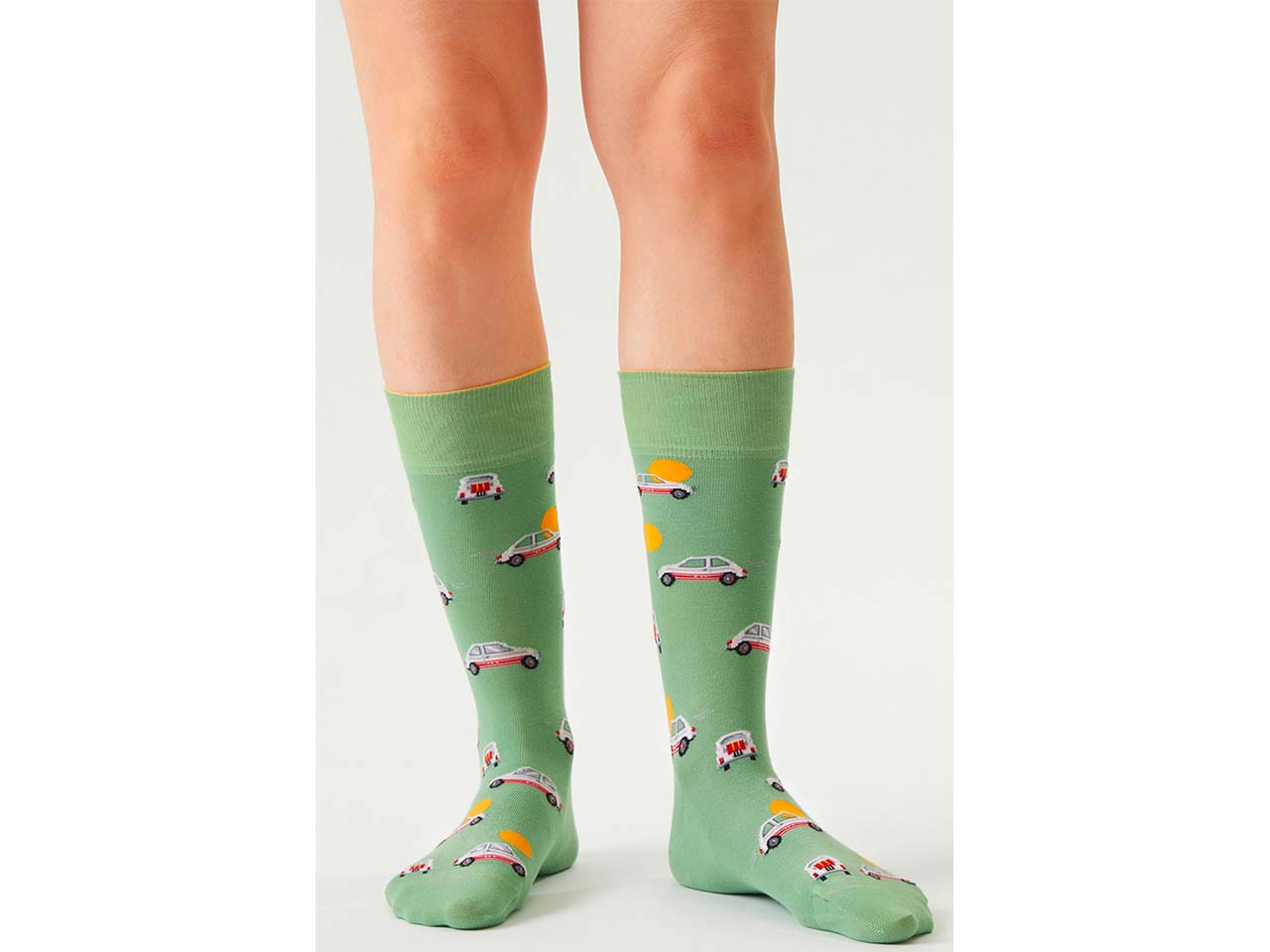 von Jungfeld Bio-Socken 'Auto', blattgrün, Gr. 39/42