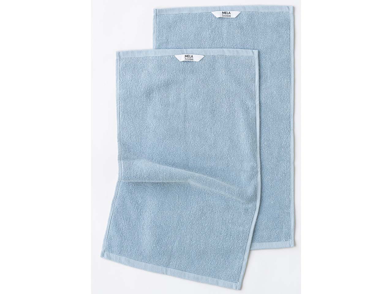 MELA 2er-Pack Bio-Gästehandtuch 'TANVI' 30x50 cm, aus Frottee, cloudy blue
