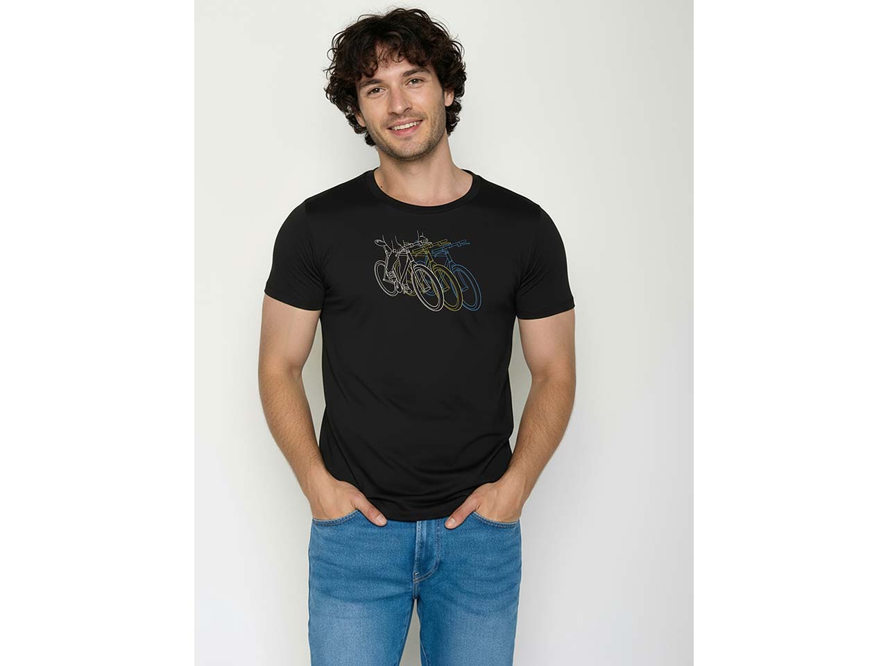 GREENBOMB Bio-Herren-T-Shirt 'Race' mit Rundhalsausschnitt, black, Gr. L
