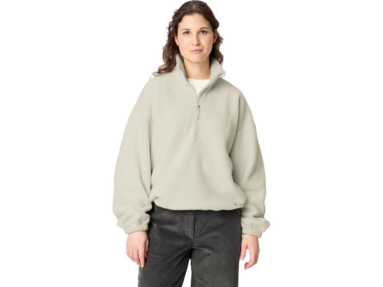 VAUDE Damen-Half-Zip-Fleece-Pullover "Najun", weitenregulierbarer Saum, ecru, Gr. 38