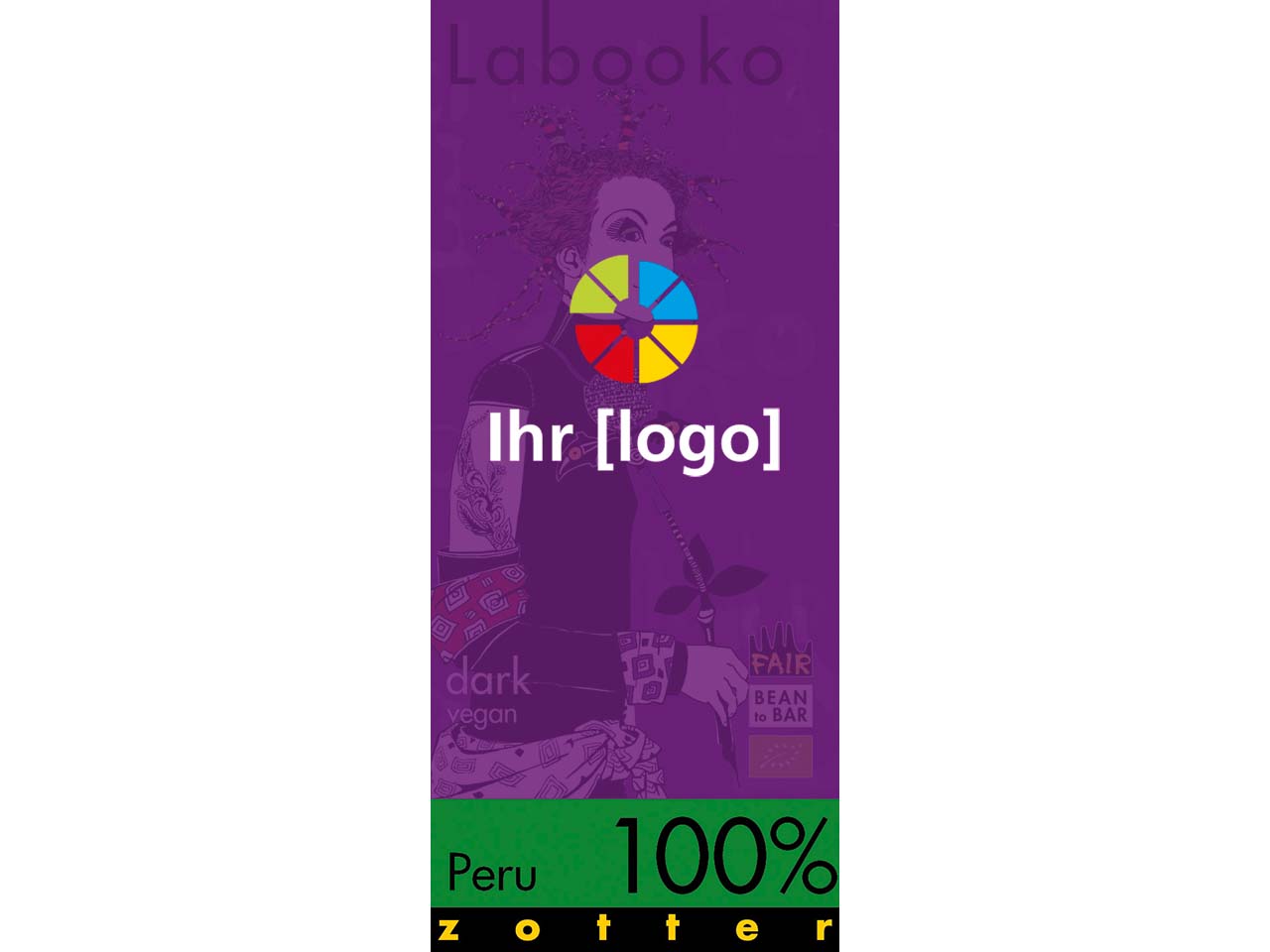 Zotter Bio-Schokolade 'Labooko' mit individuell gestalteter Banderole Peru 35 g