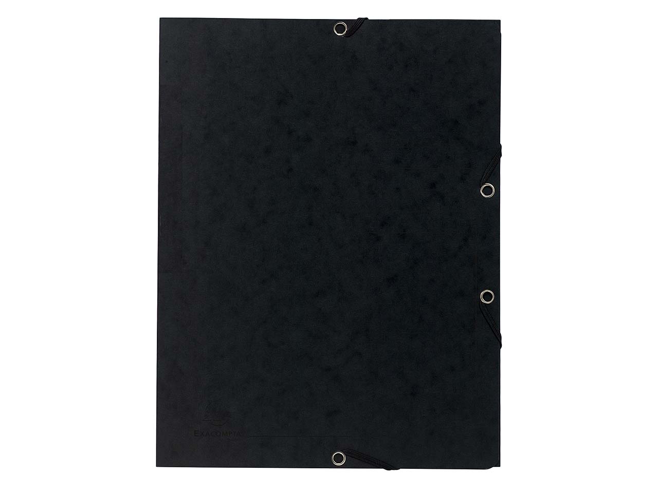 25 Exacompta Sammelmappen, Colorspan-Karton, 355 g/m², DIN A4, Gummizug, 3 Klappen,schwarz