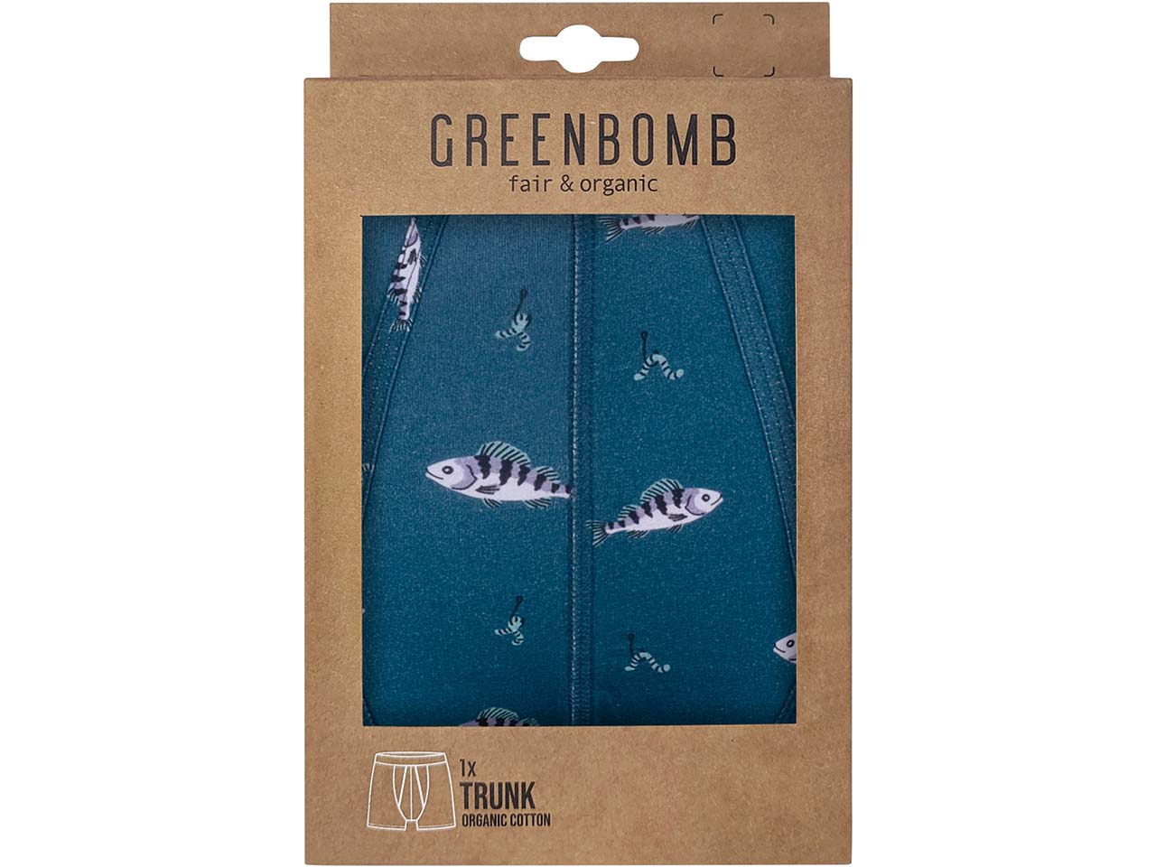 GREENBOMB Bio-Herren-Boxershort 'Perch', blau mix, Gr. M