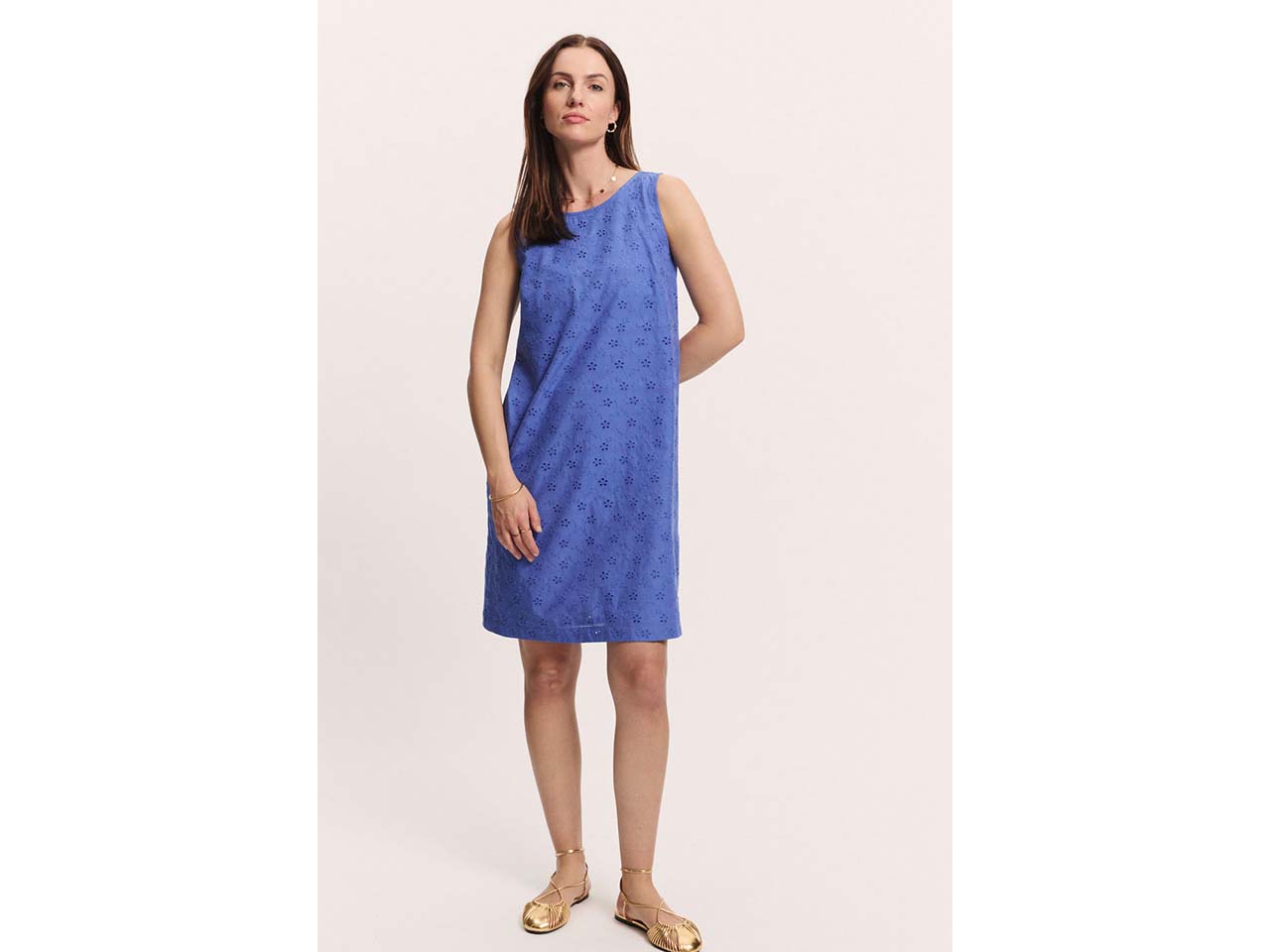 tranquillo Bio-Damen-Minikleid "Lenii" mit tiefem Rückenausschnitt, baja blue, Gr. 38