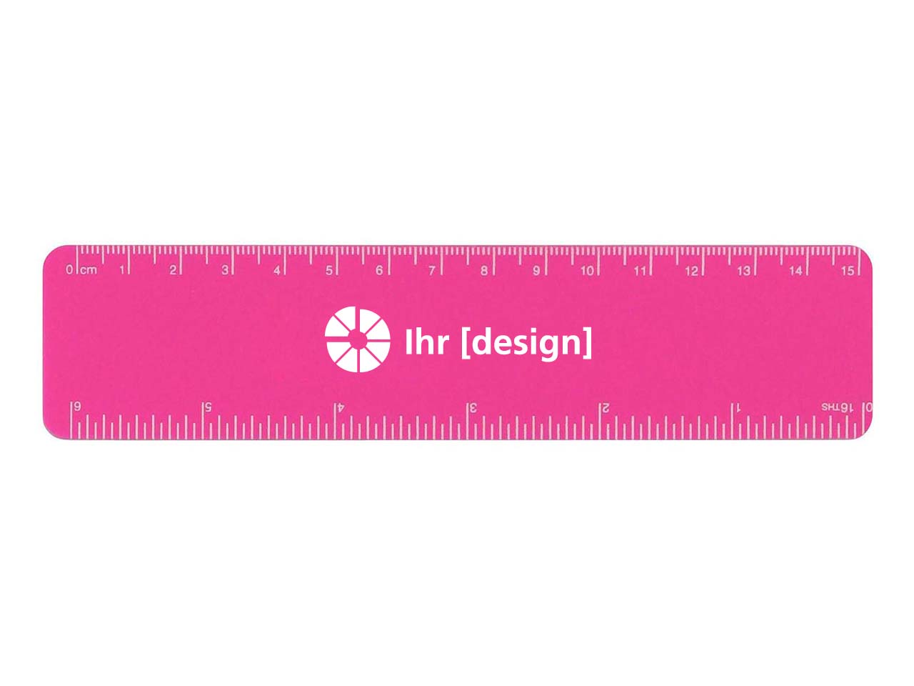 Lineal 'Flexi' 15 cm inkl. 1-farbigem Aufdruck, pink