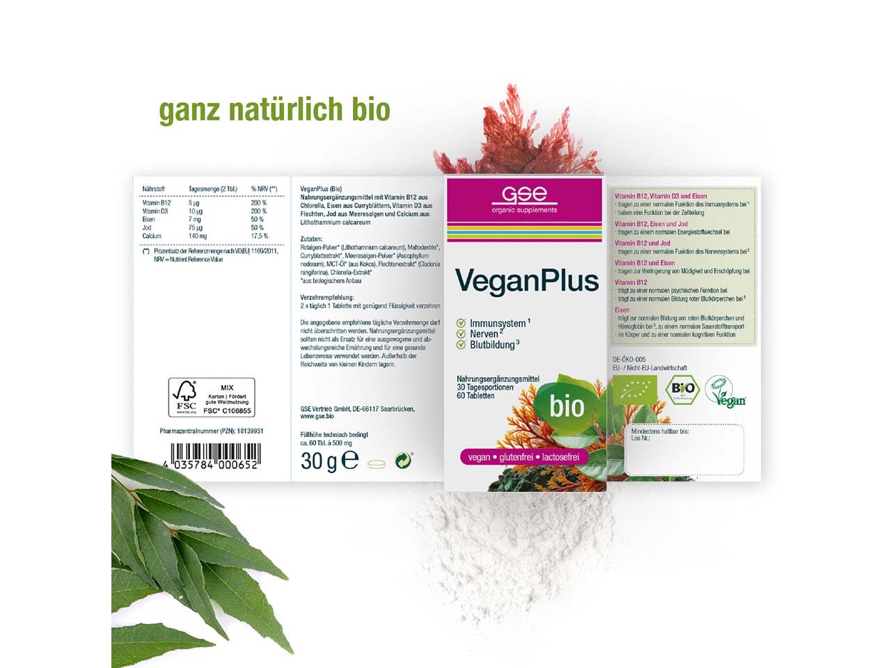 GSE Bio-Tabletten "VeganPlus", 60 Stück