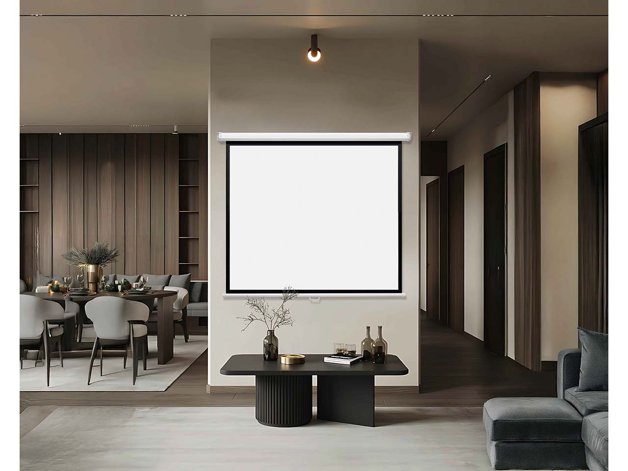 magnetoplan Rollo-Leinwand, manuell, 1:1, 180 x 180 cm