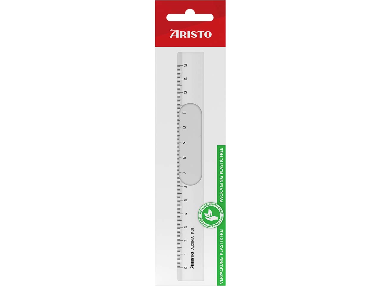 ARISTO Lineal 15 cm mit Millimeter-Teilung aus Plexiglas