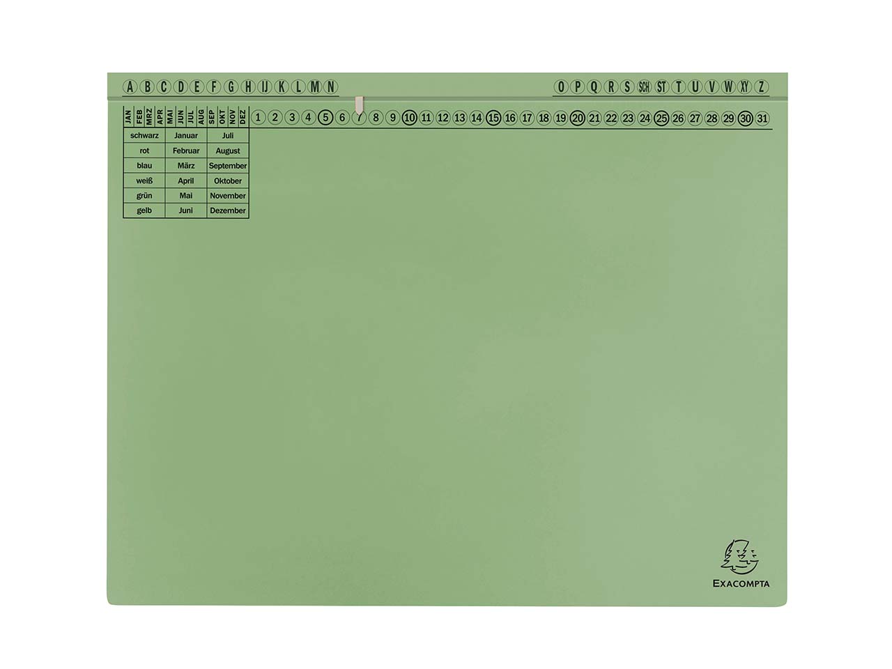 25 Exacompta Hängehefter "Exaflex Standard", 320 g/m², mit 1 Abheftvorrichtung, grün