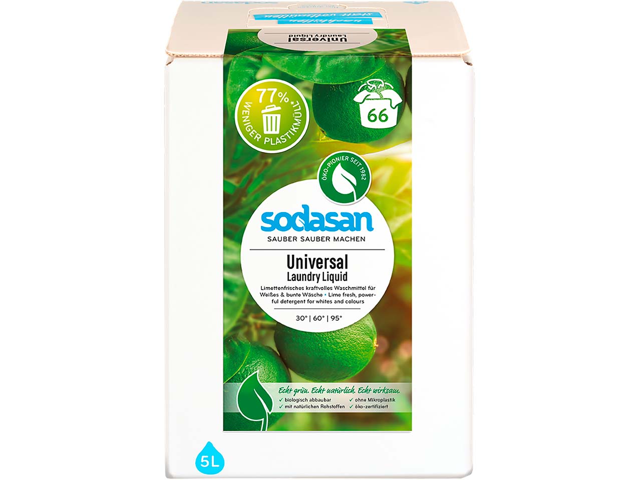 Sodasan Universal-Waschmittel 'Limette' Bag in Box, 5 l