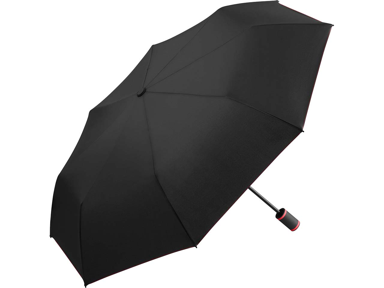 FARE Taschenschirm "Mini Style" mit Handöffner, schwarz-rot