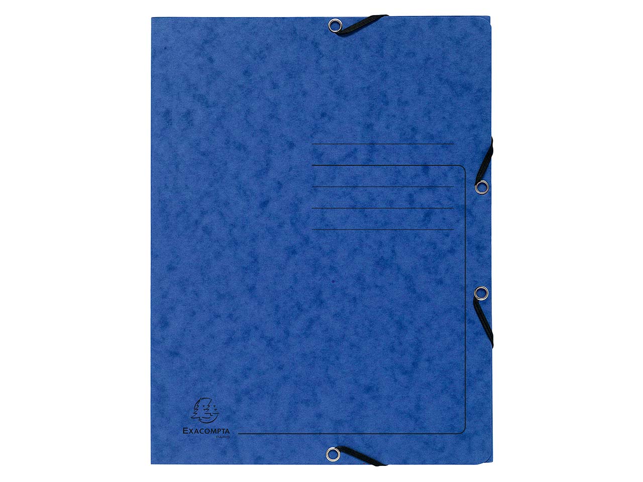 25 Exacompta Sammelmappen, Colorspan-Karton, 355 g/m², DIN A4, Gummizug, 3 Klappen, blau