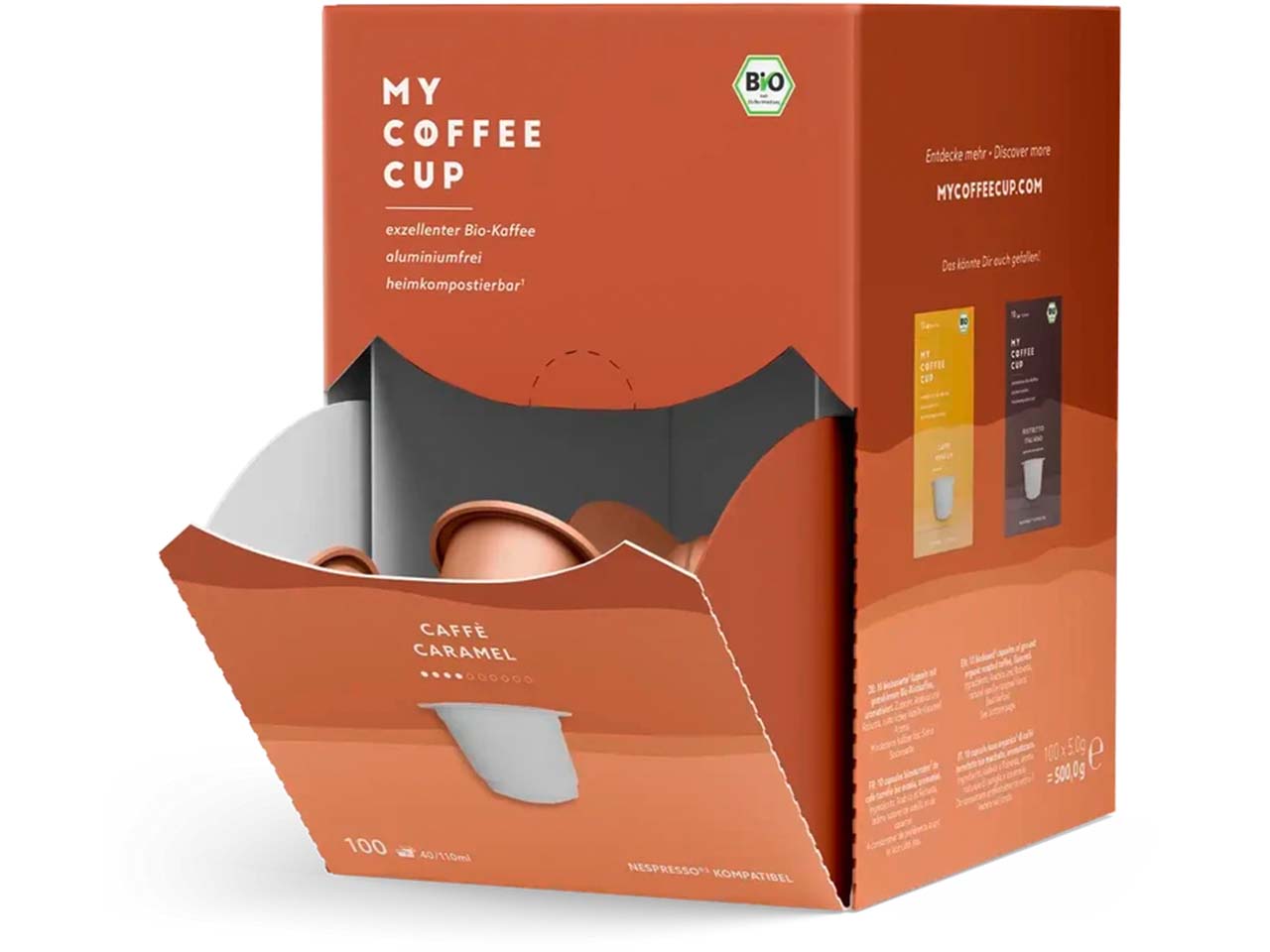 MY COFFEE CUP Bio-Kaffeekapseln "Caffé Caramel" 100 Stk.