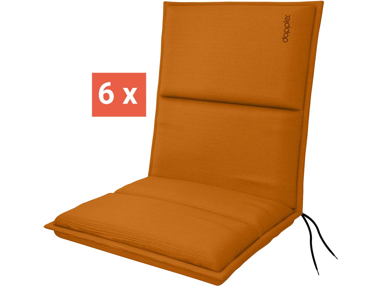 doppler Auflage "CITY" für Niederlehner, 6er-Pack, 100x48x6 cm, Polyester, orange