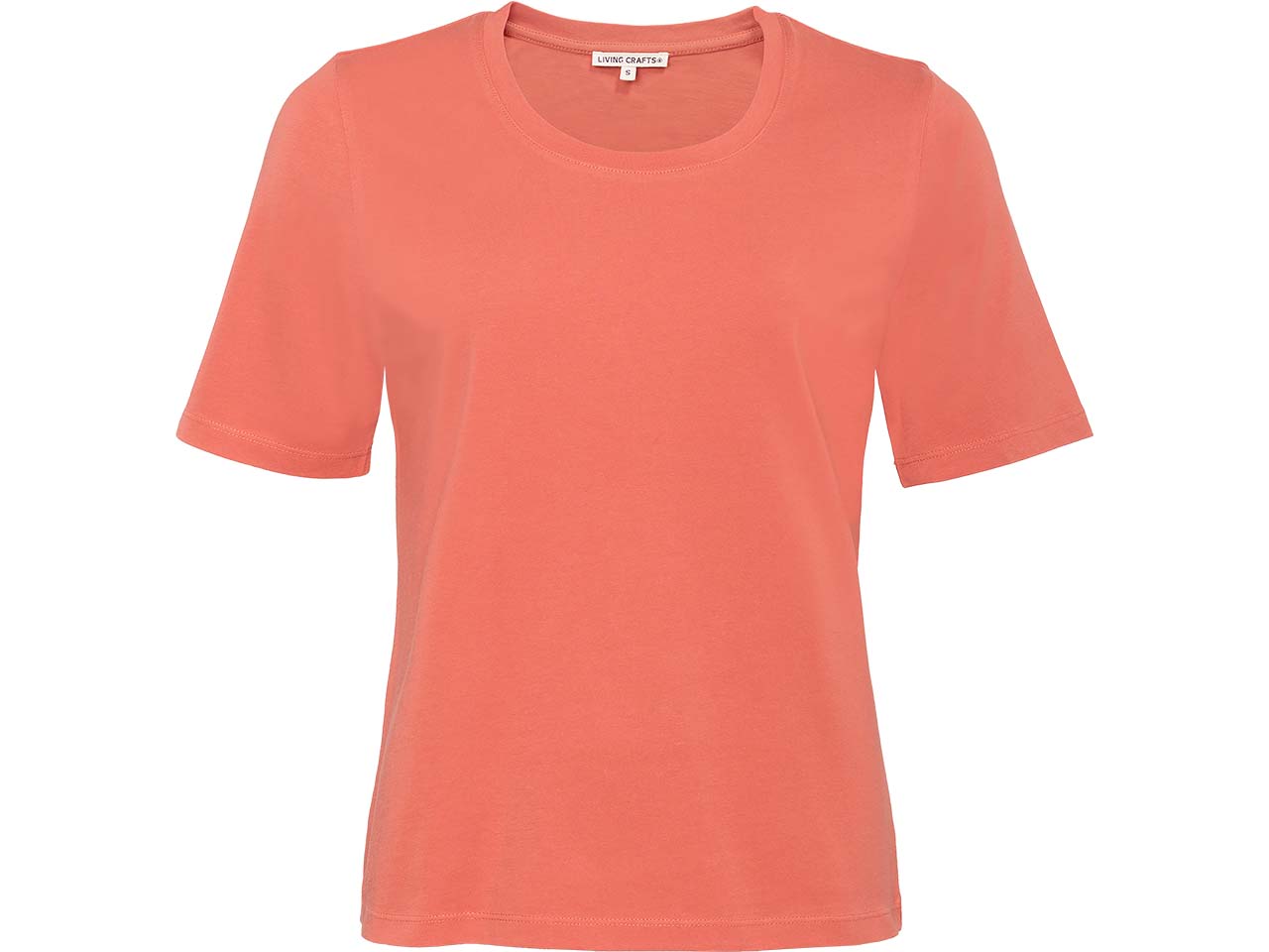 Living Crafts Bio-Damen-T-Shirt "TABERA" mit Rundhalsausschnitt, poincana red, Gr. XL