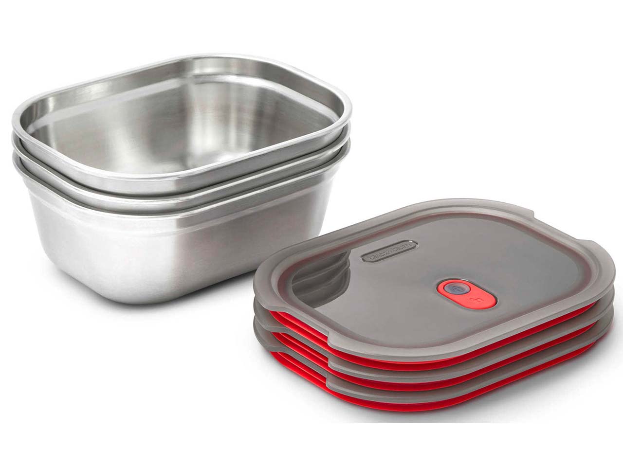 black+blum Frischhaltebox "Food Box" Edelstahl, rechteckig, 3 Stk. 900 ml