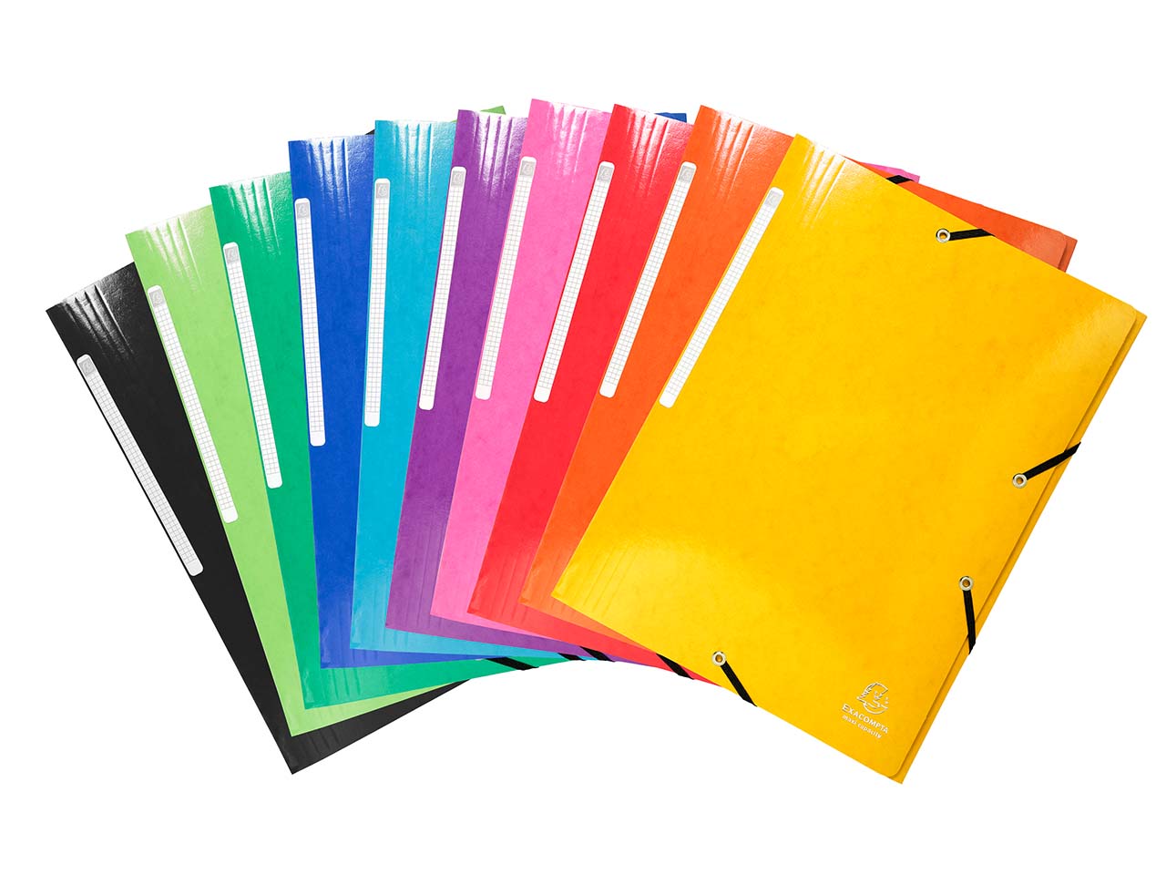 25 Exacompta Sammelmappen "Iderama", 425 g/m², DIN A4, Gummizug, 3 Klappen, sortiert