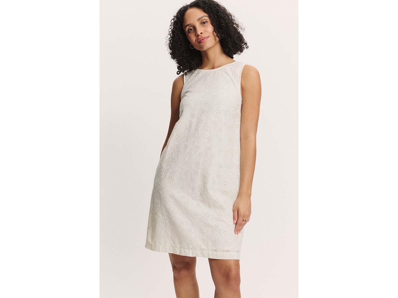 tranquillo Bio-Damen-Minikleid "Lenii" mit tiefem Rückenausschnitt, white, Gr. 40