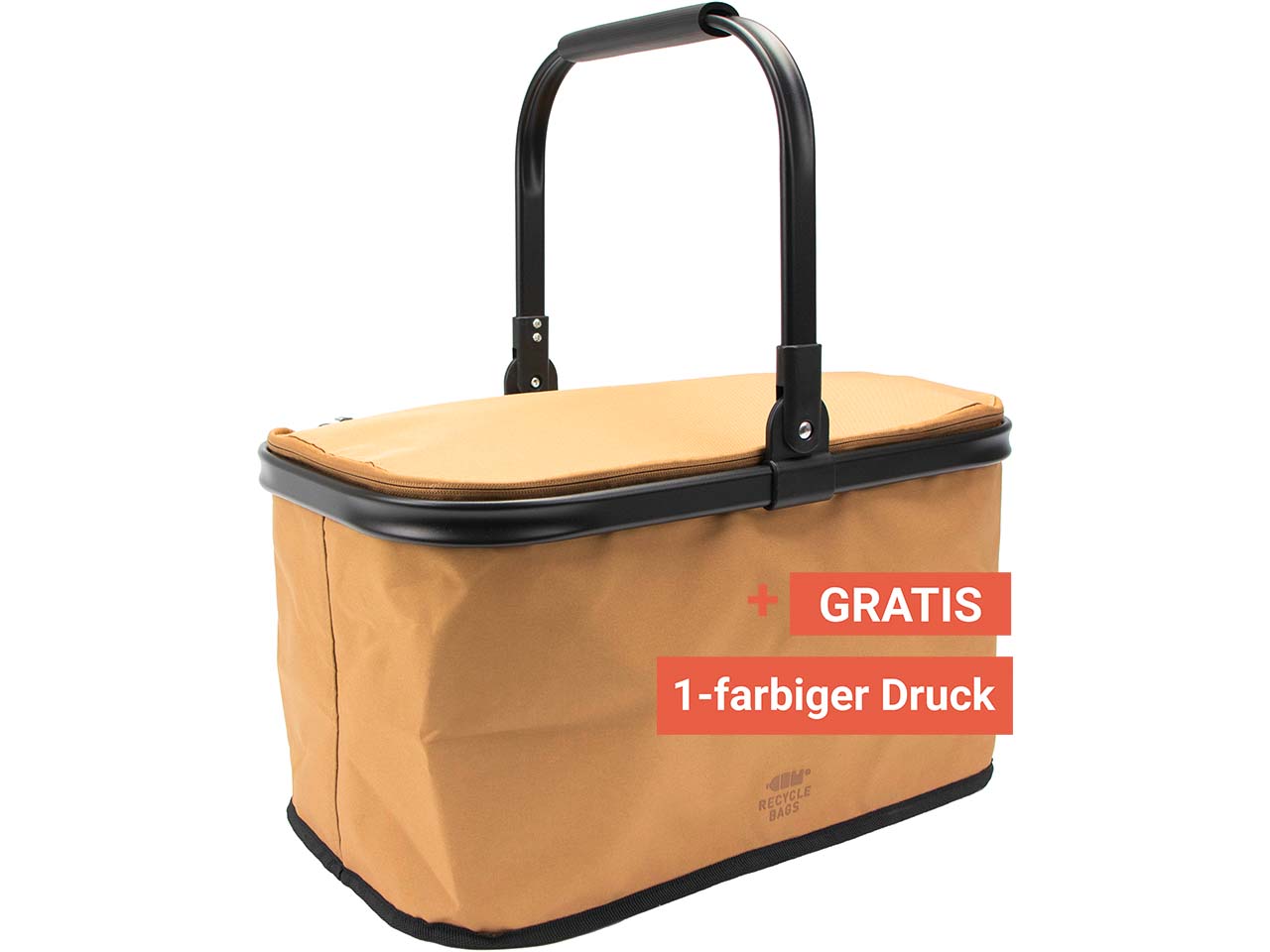 Einkaufskorb "Cool Basket" isoliert, 36 l, klappbar, inkl. 1c-Gratisdruck, sand