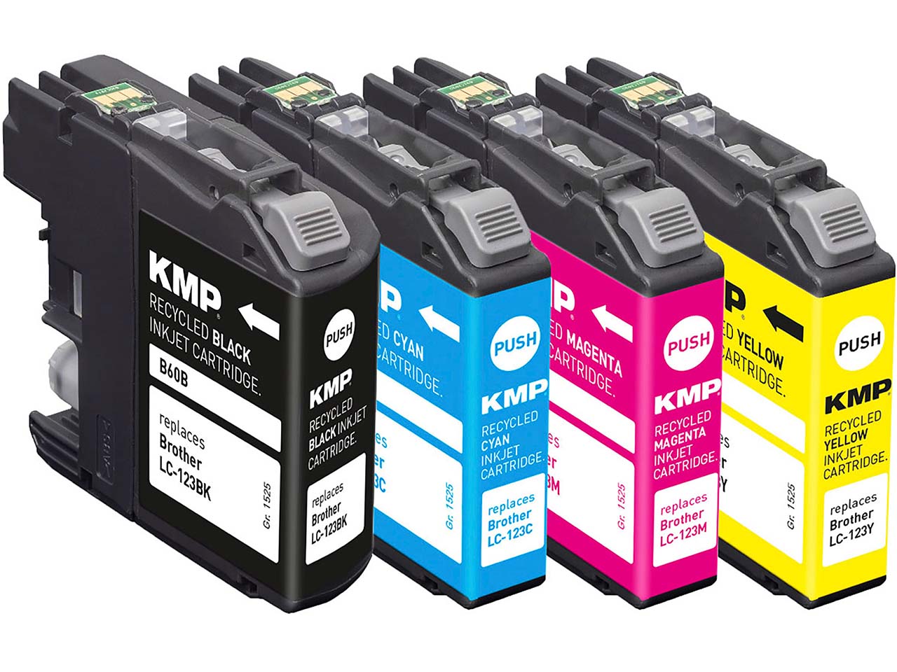 KMP Tintenpatrone ersetzt Brother 4er Set LC123VALBP, schwarz, cyan, magenta, gelb