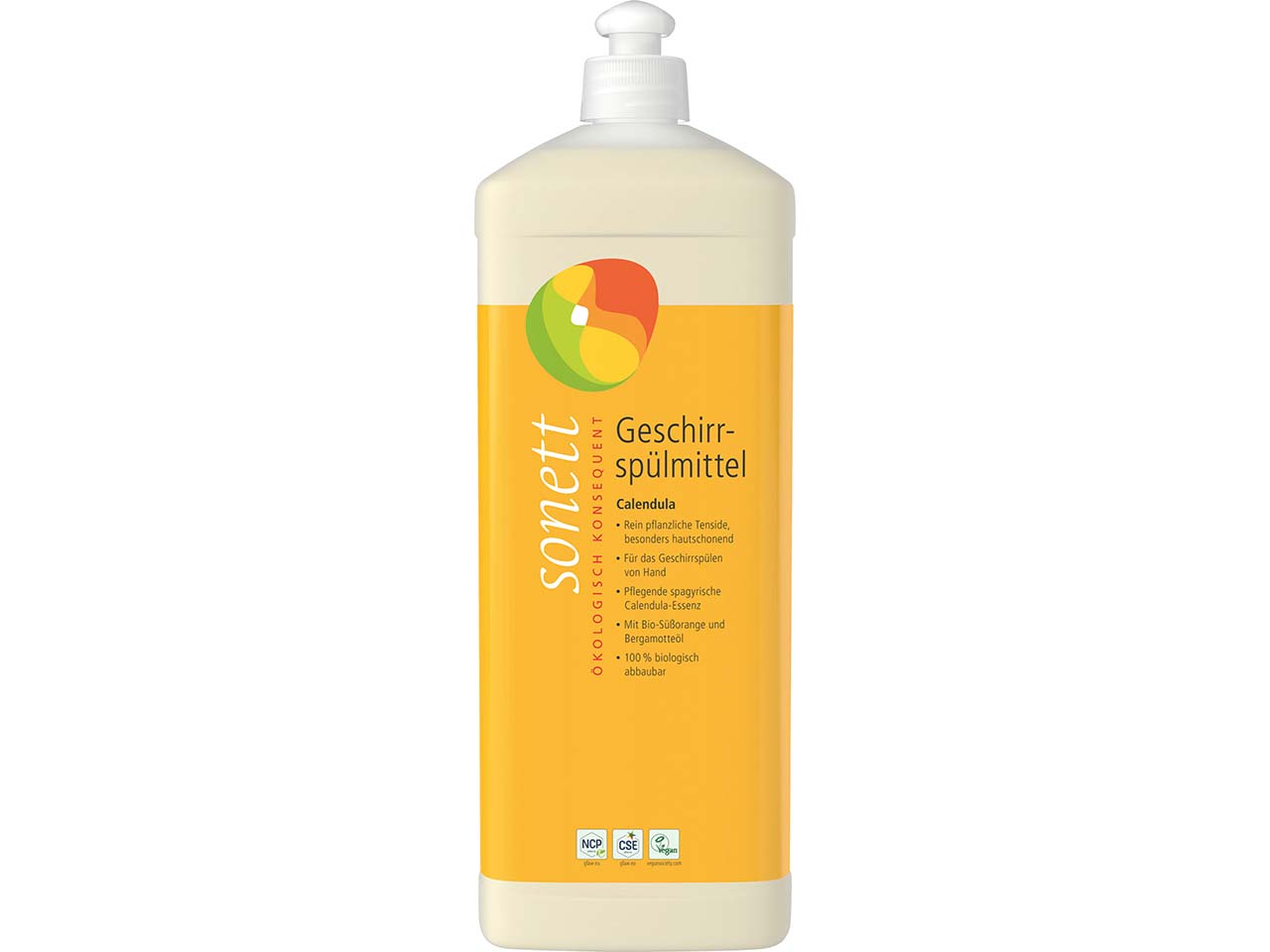 Sonett Geschirrspülmittel "Calendula" mit Süßorange und Bergamotteöl, 1 l