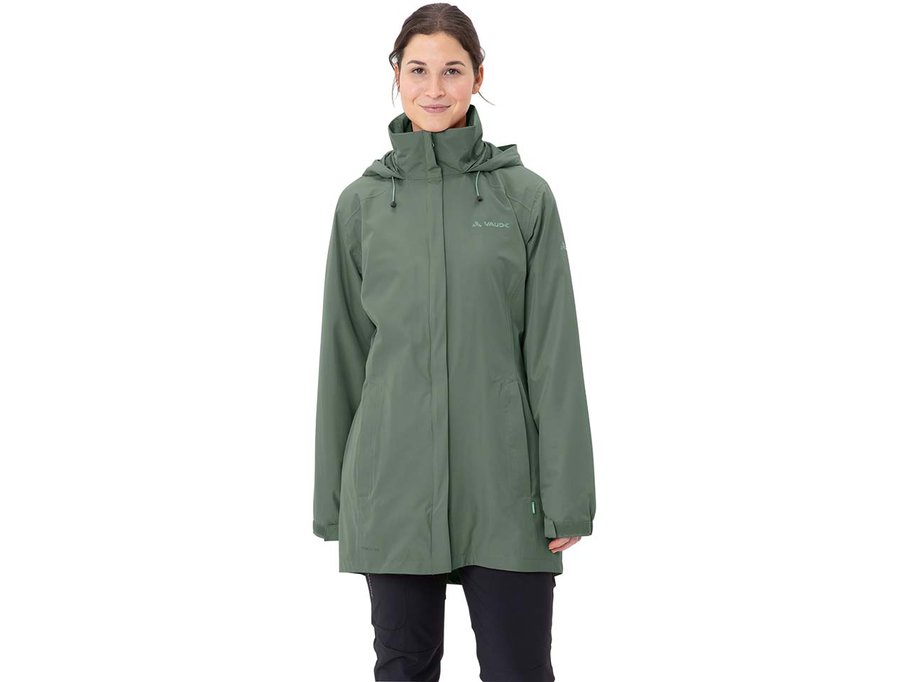 VAUDE Damen-Regen-Parka 'Escape' mit separatem Kragen, agave, Gr. 42