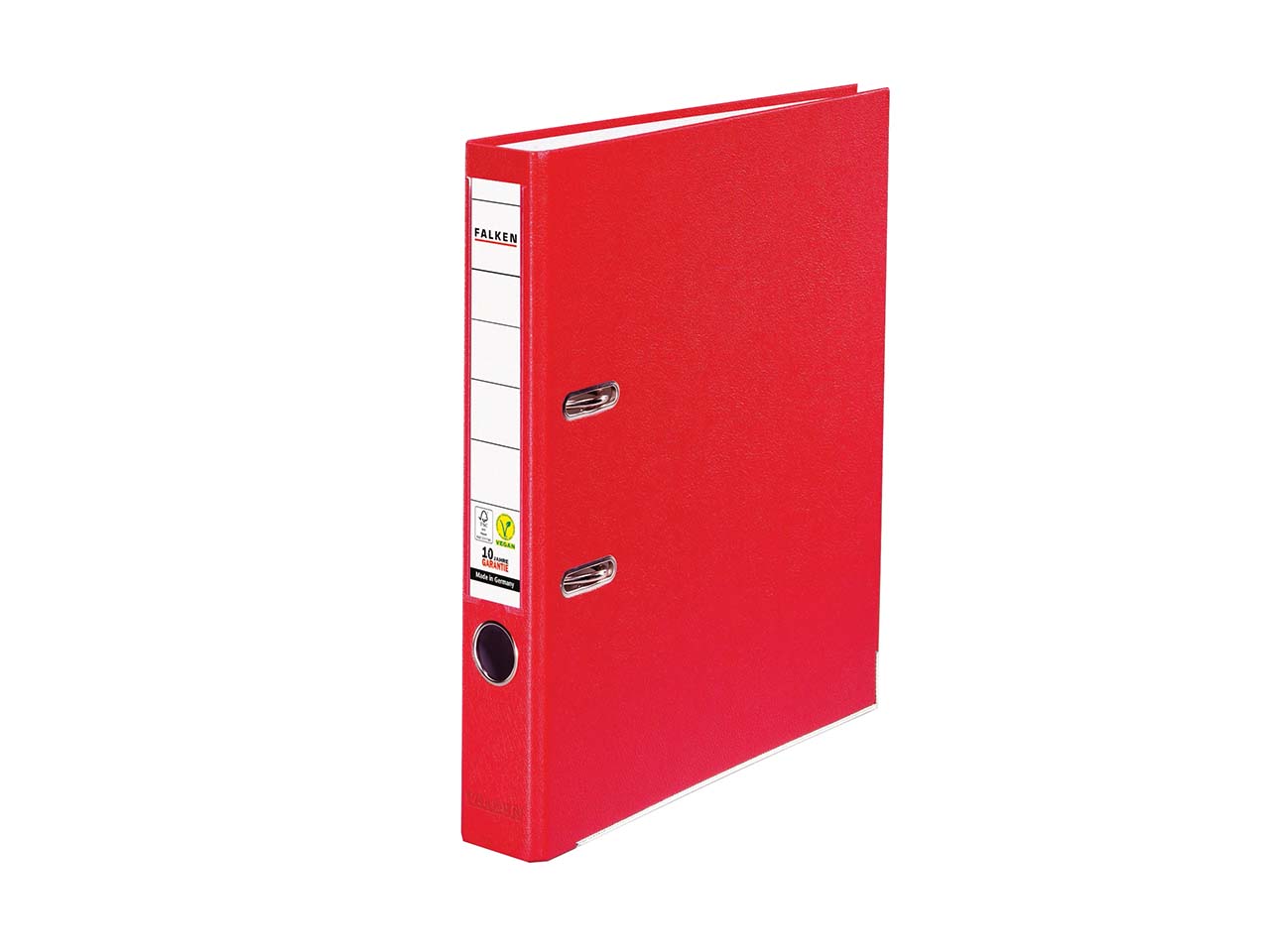 25 Falken Ordner "Vegan", mit Einsteckschild, 240 g/m², DIN A4, RB 50 mm, rot