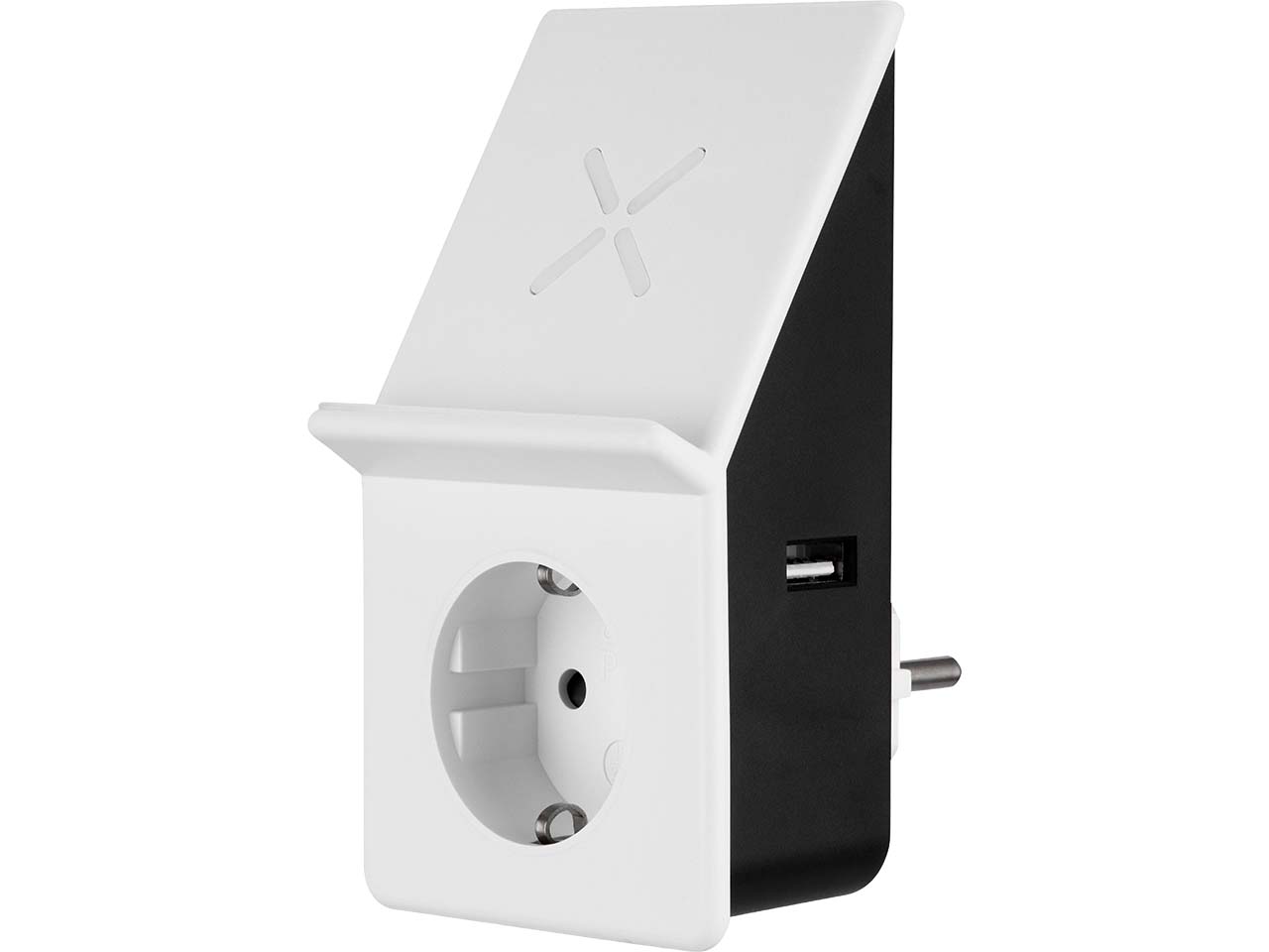 REV USB-Ladegerät mit Induktion, 1x USB- & 1x Schutzk.-Steckdose 3,1A/2,4A, weiß