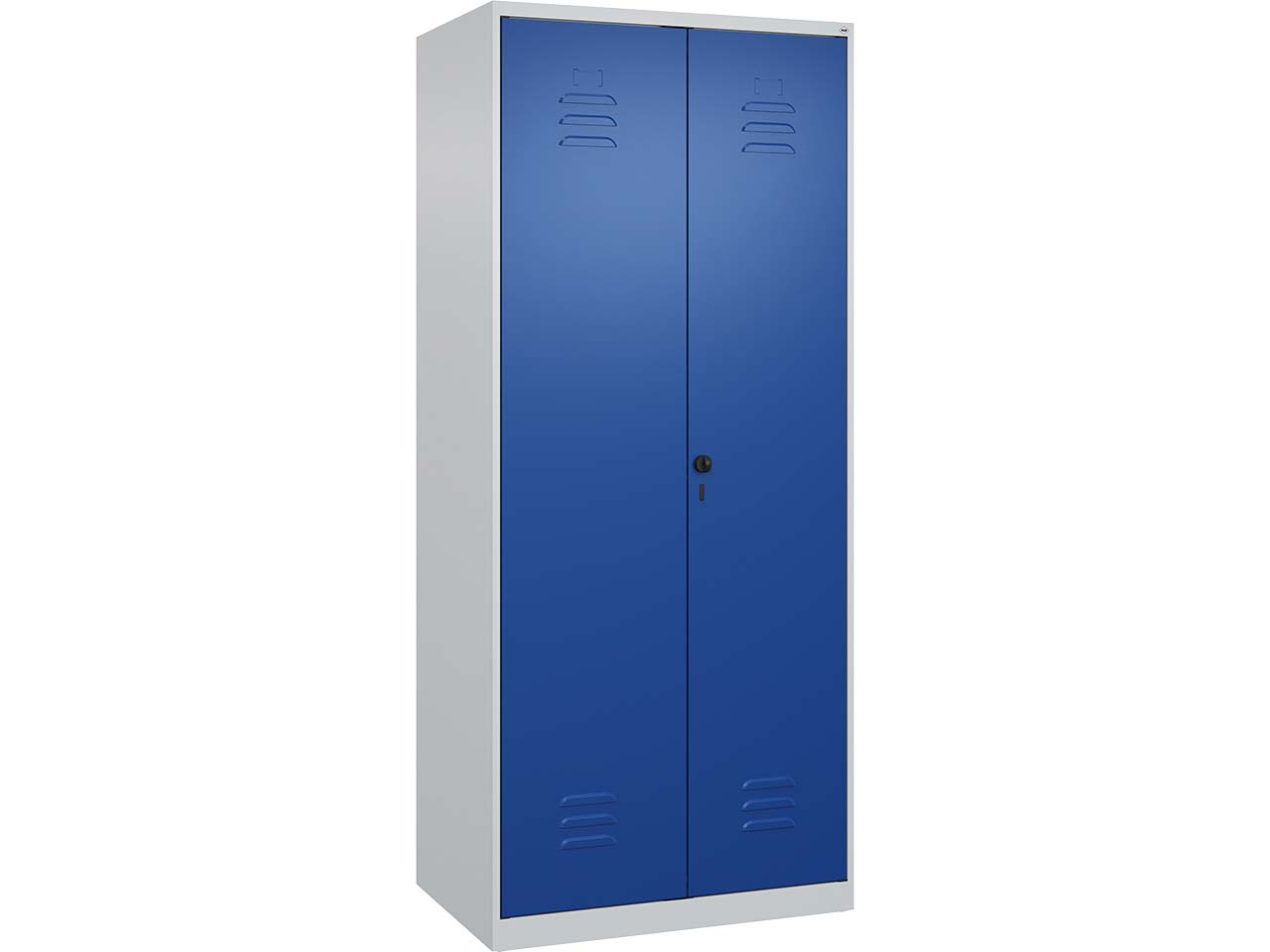 C+P Wäsche-Spind Classic PLUS, 2 Abteile, 1850x800x500mm, Lichtgrau/Enzianblau