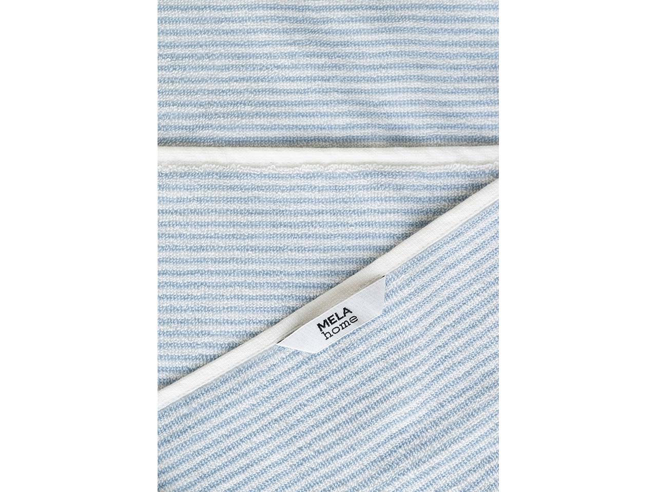 MELA 2er-Pack Bio-Gästehandtuch 'TANVI Stripes' 30x50 cm, aus Frottee, cloudy blue