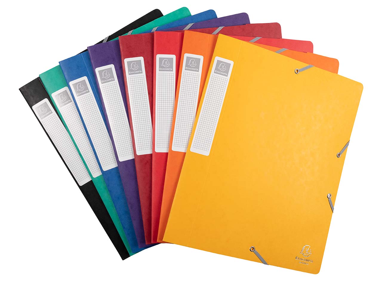 10 Exacompta Archivboxen aus Colorspan-Karton, 600 g/m², DIN A4, sortiert, RB 40 mm