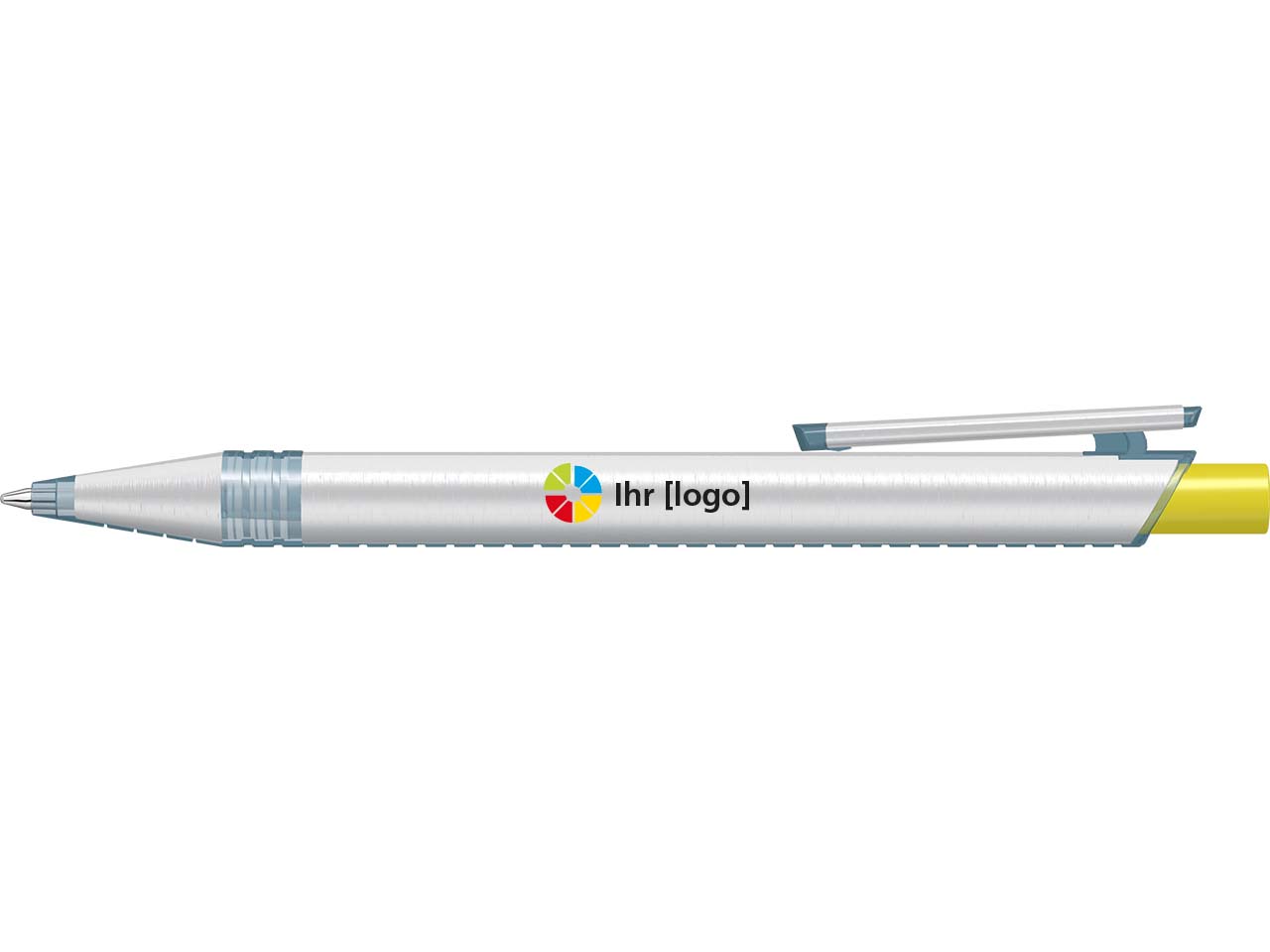 uma Kugelschreiber "recycelt PET PEN ALUMA" mit transparent farbigem Drücker, gelb
