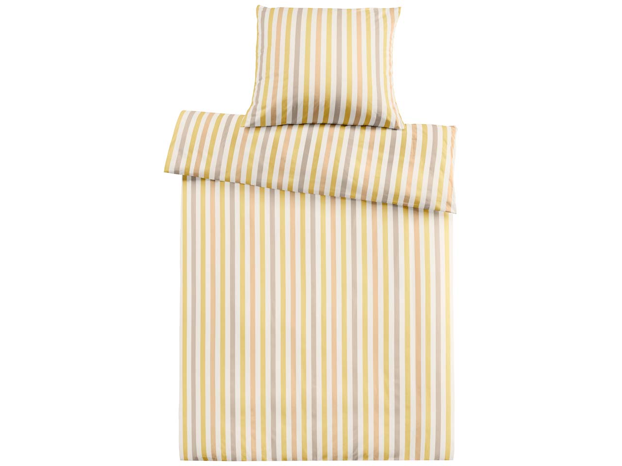 Cotonea Satin-Bettwäsche "Lucca" aus Bio-BW 80 x 80/155 x 220 cm, beige/natur/pfirsich/kie